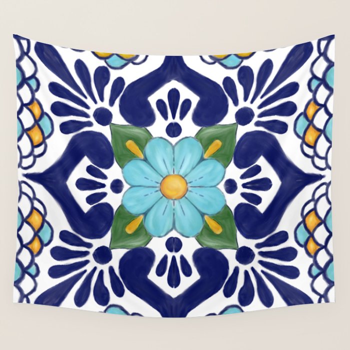 talavera tile 2 Wall Tapestry