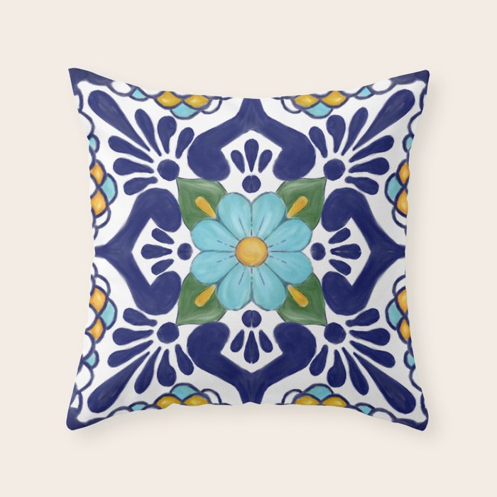 talavera tile 2 Throw Pillow
