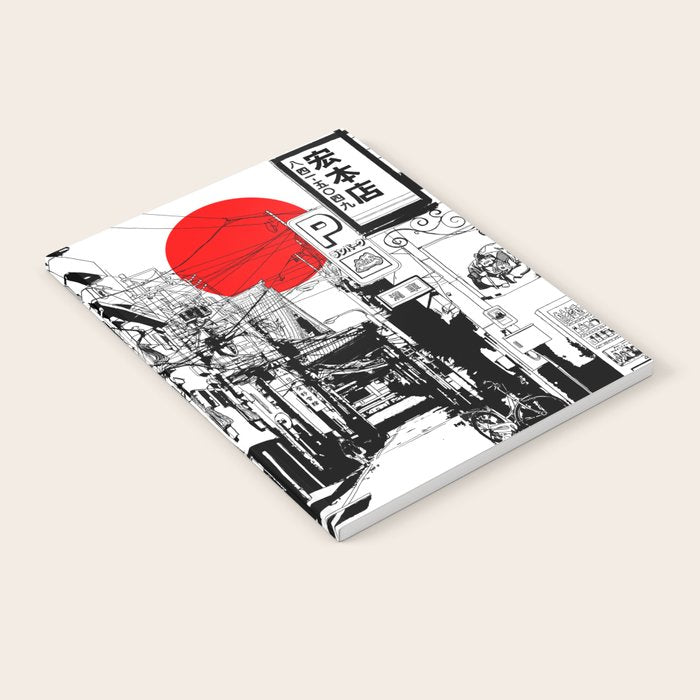 Tokyo street sunrise Notebook Gallery Image 2