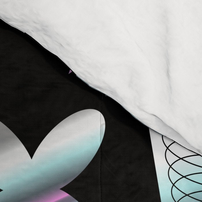 Trendy holographic y2k sticker pattern Comforter Gallery Image 4