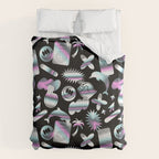 Trendy holographic y2k sticker pattern Duvet Cover Gallery Image 6