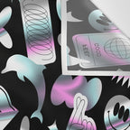 Trendy holographic y2k sticker pattern Wall Tapestry Gallery Image 3