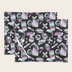 Trendy holographic y2k sticker pattern Placemat Gallery Image 1