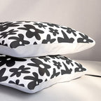 Black and white retro flower pattern Pillow Sham Gallery Image 3