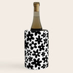 Black and white retro flower pattern Wine Chiller Gallery Image 2