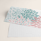 Floral Bloom, Teal, Green, Pink and White Wrapping Paper Gallery Image 2