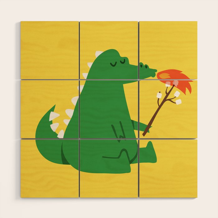 Dragon and Marshmallow Wood Wall Art Gallery Image 1