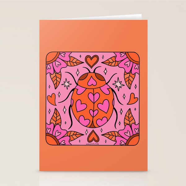 Valentine Lady Bug Stationery Card Gallery Image 1
