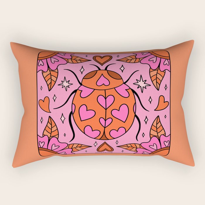 Valentine Lady Bug Rectangular Pillow Gallery Image 2