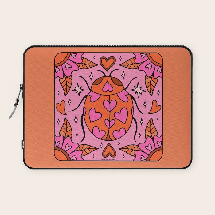 Valentine Lady Bug Laptop Sleeve Gallery Image 1