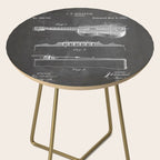 Acoustic Guitar Patent - Guitar Player Music Lover Art - Black Chalkboard Side Table Gallery Image 2