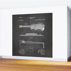 Acoustic Guitar Patent - Guitar Player Music Lover Art - Black Chalkboard Wall Mural Gallery Image 2