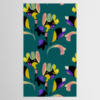 abstract whimsical flower on teal Tablecloth Gallery Image 2