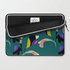 abstract whimsical flower on teal Laptop Sleeve Gallery Image 2