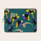 abstract whimsical flower on teal Laptop Sleeve Gallery Image 1