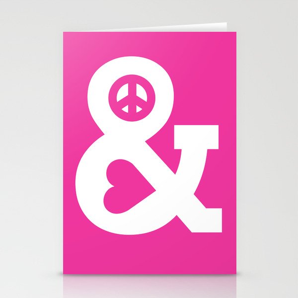 Peace and Love (pink edition) Stationery Card Gallery Image 1