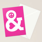 Peace and Love (pink edition) Stationery Card Gallery Image 2