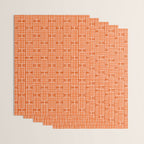 Mid Century Modern Woven Link Pattern in Orange and White Wrapping Paper Gallery Image 3