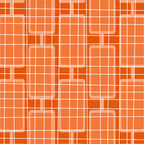 Mid Century Modern Woven Link Pattern in Orange and White Coffee Mug Gallery Image 2