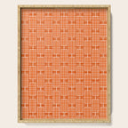 Mid Century Modern Woven Link Pattern in Orange and White Serving Tray Gallery Image 1