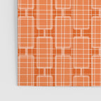 Mid Century Modern Woven Link Pattern in Orange and White Poster Gallery Image 3