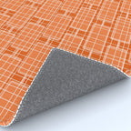 Mid Century Modern Woven Link Pattern in Orange and White Rug Gallery Image 4