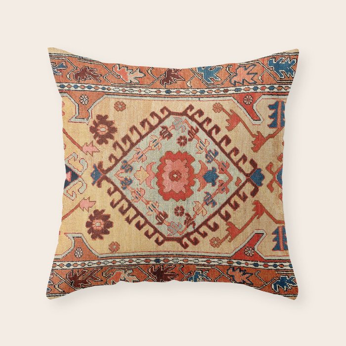 Bakhshaish Azerbaijan Northwest Persian Long Rug Print Throw Pillow Gallery Image 6