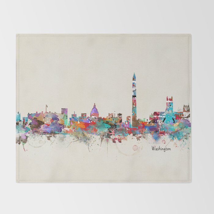 Washington dc skyline Throw Blanket Gallery Image 2