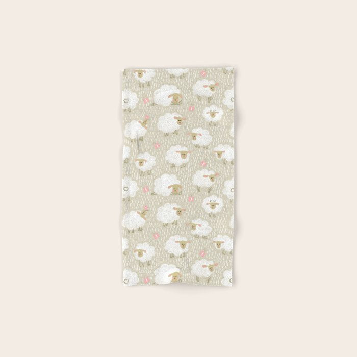 Cute Fluffy Sheep Pattern Bath Towel Gallery Image 1