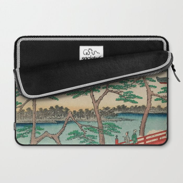 Spring Blossoms and Pond Ukiyo-e Japanese Art Laptop Sleeve Gallery Image 2