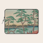 Spring Blossoms and Pond Ukiyo-e Japanese Art Laptop Sleeve Gallery Image 1