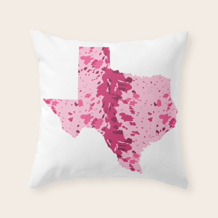 Texas Pink Longhorn Throw Pillow Gallery Image 6