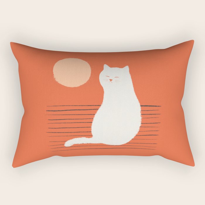 Abstraction minimal cat 31 relax day Rectangular Pillow Gallery Image 1
