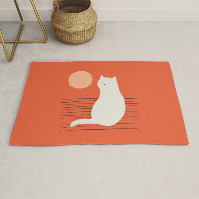 Abstraction minimal cat 31 relax day Rug Gallery Image 1