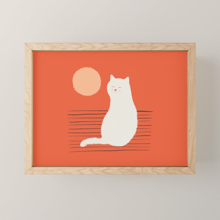 Abstraction minimal cat 31 relax day Mini Art Print Gallery Image 1