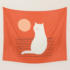 Abstraction minimal cat 31 relax day Wall Tapestry Gallery Image 4