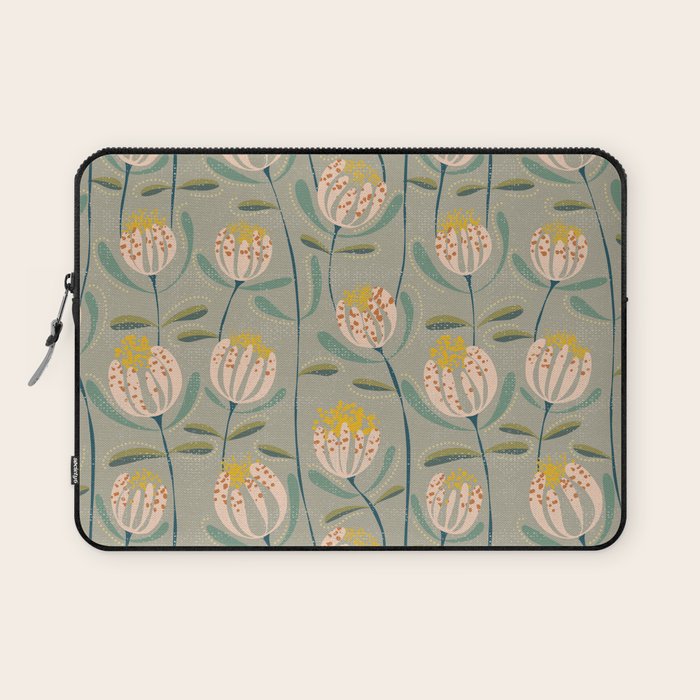 Floating scandi flowers earthy tones Laptop Sleeve Gallery Image 1