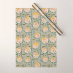 Floating scandi flowers earthy tones Wrapping Paper Gallery Image 1
