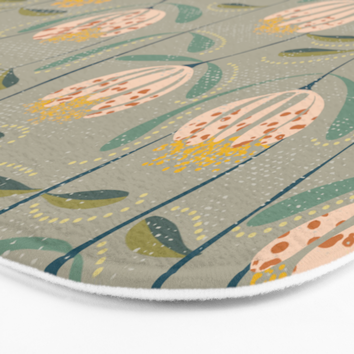 Floating scandi flowers earthy tones Bath Mat Gallery Image 3