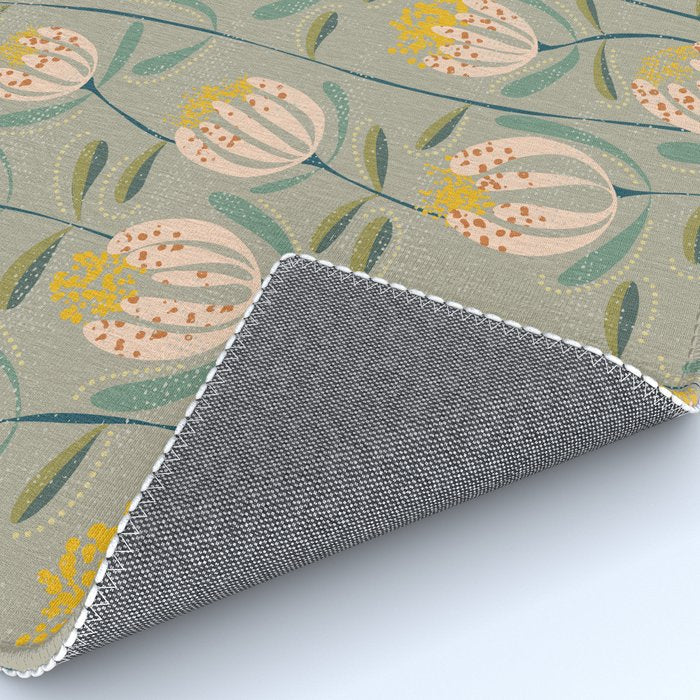 Floating scandi flowers earthy tones Rug Gallery Image 4