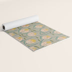 Floating scandi flowers earthy tones Yoga Mat Gallery Image 2