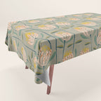 Floating scandi flowers earthy tones Tablecloth Gallery Image 1