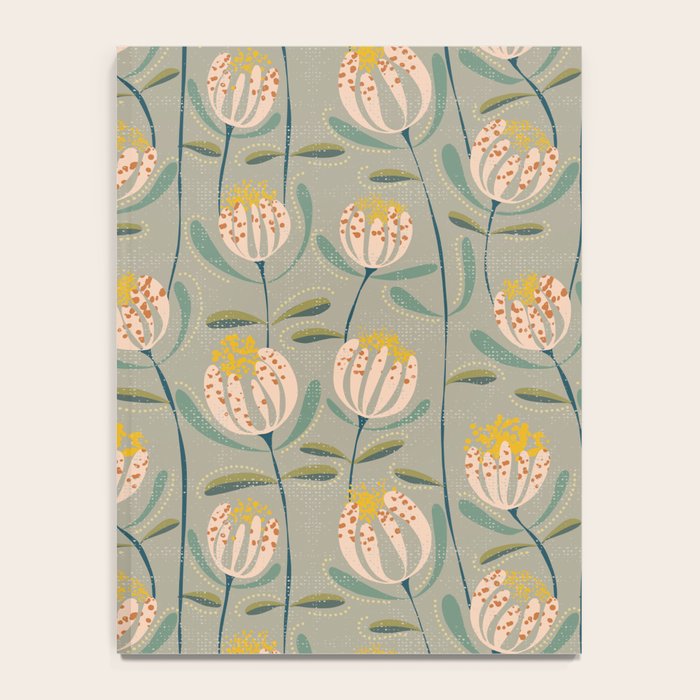 Floating scandi flowers earthy tones Notebook Gallery Image 4