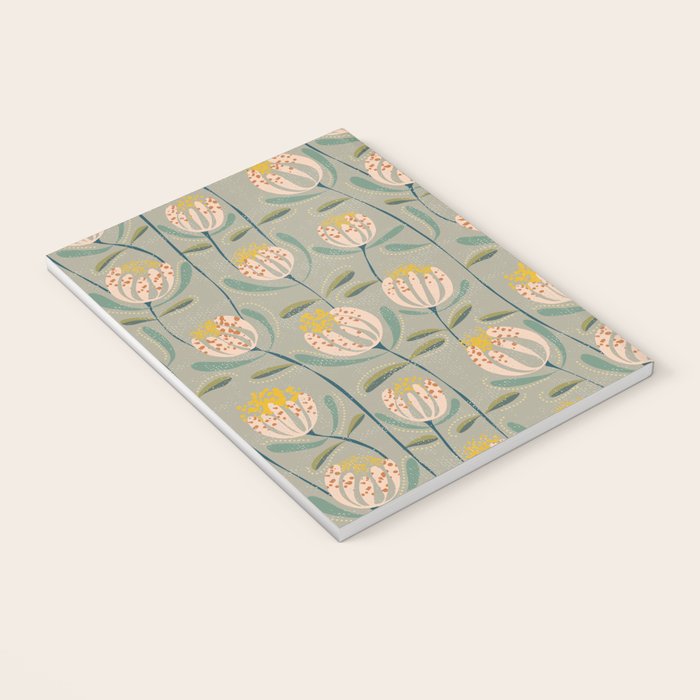 Floating scandi flowers earthy tones Notebook Gallery Image 3
