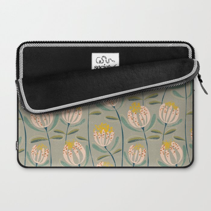 Floating scandi flowers earthy tones Laptop Sleeve Gallery Image 2