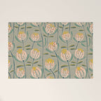 Floating scandi flowers earthy tones Welcome Mat Gallery Image 1