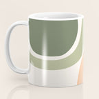 Abstract Shapes 55.2 in Sage Green and Terracotta (Rainbow Abstraction) Coffee Mug Gallery Image 3