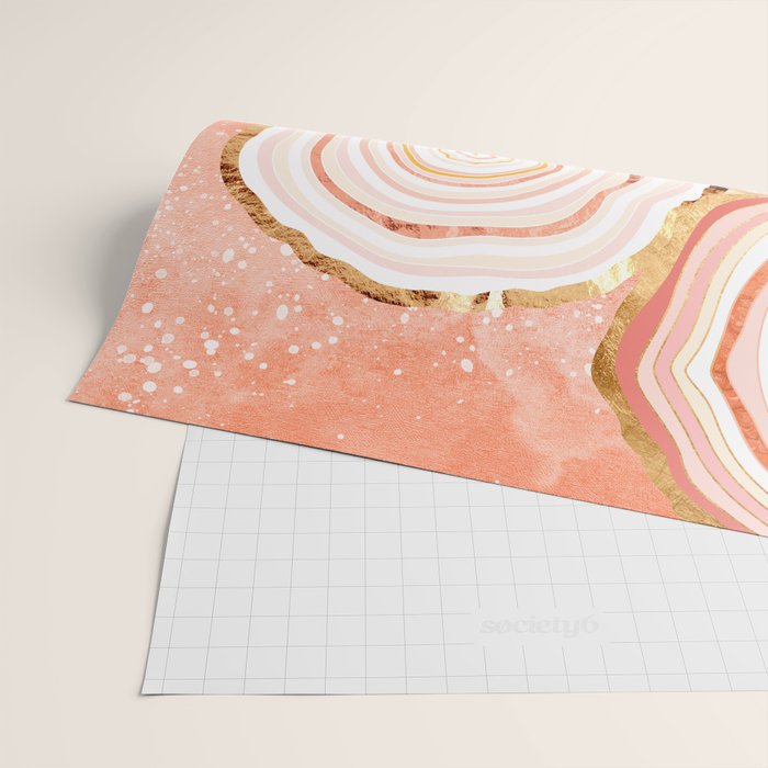 Coral Agate Abstract Wrapping Paper Gallery Image 2