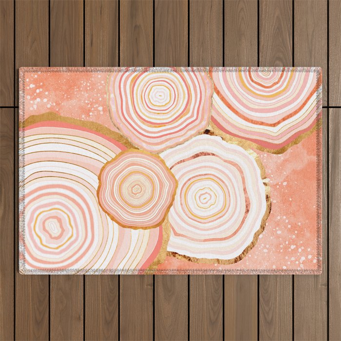 Coral Agate Abstract Outdoor Rug Gallery Image 1