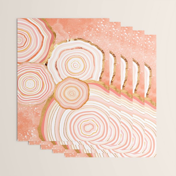 Coral Agate Abstract Wrapping Paper Gallery Image 3